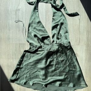 Zara Satin Green Dress